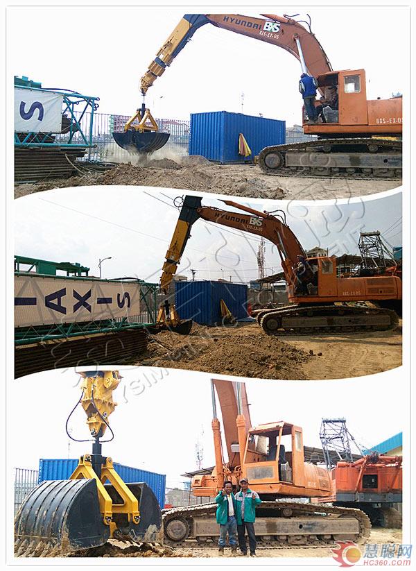 挖機(jī)改伸縮臂KM260 泰信機(jī)械柬埔寨大顯身手